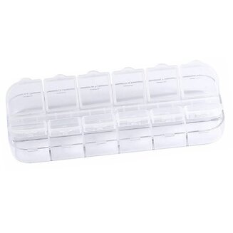 Fako Bijoux - Opbergdoos - 12 Vakjes - Kralendoos - Opbergbox - Sorteerdoos - Verdeeldoos - Sorteerdoos - Box - 13x5x1.5cm - 5 Stuks
