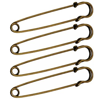 Fako Bijoux - Sierspeld / Sjaalspeld - Classic - 75mm - 4 Stuks - Brons