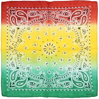 Fako Fashion - Paisley Bandana - Tri Tone - Tricolore - 3-Kleurig - Rood-Geel-Groen