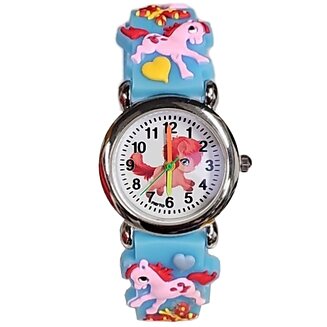 Fako - Kinderhorloge - 3D - Eenhoorn Mini – Lichtblauw