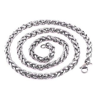 Fako Bijoux - Schakelketting Staal - RVS - Vossenstaart - Rond Gevlochten - 3mm - 45cm - Zilverkleurig