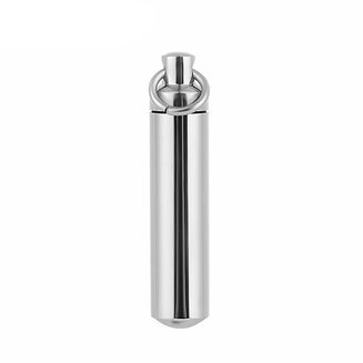 Fako Bijoux - Ketting - Ashanger / Assieraad - Koker - Small - 9x37mm - Zilverkleurig