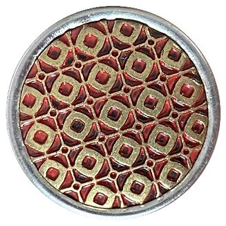 Fako Bijoux - Click Button - Metaal - Patroon - Goud/Rood