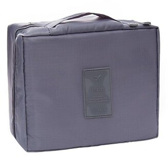 Fako Fashion - Make Up Tasje Rechthoek - Cosmetica Organizer - Toilettas - 21x16x8cm - Grijs