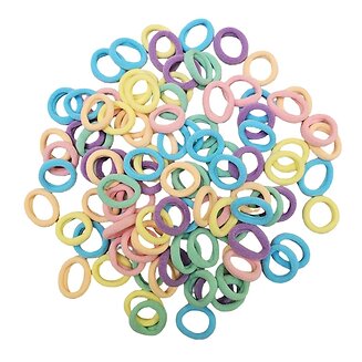 Fako Fashion - Haarelastiekjes Soft - Ø 23mm - 5mm Dik - 100 Stuks - Pastel Mix
