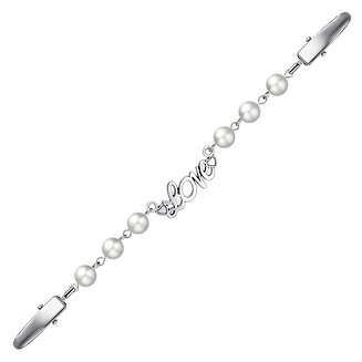 Fako Bijoux - Vestsluiting - Vestclip - Parels - Love - Zilverkleurig