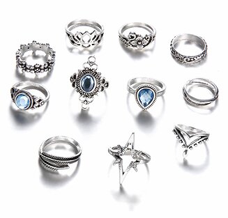 Fako Bijoux - Bohemian Stijl Ringenset - Puca - 11-Delig - Zilverkleurig