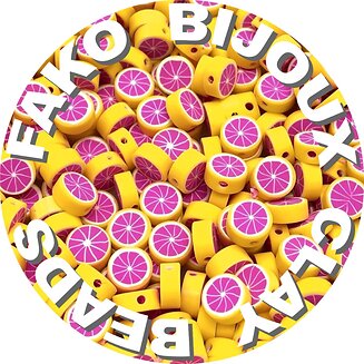 Fako Bijoux - Klei Kralen Grapefruit - Figuurkralen - Kleikralen - 10mm - 100 Stuks