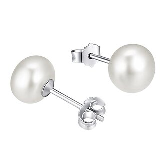 Fako Bijoux - Oorbellen - Parel Glas - Wit