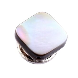 Fako Bijoux - Magnetische Mini Broche - Schelp Vierkant - Hoofddoek Magneet - Sjaal - Hijab - Abaya - 12x12mm - Parelmoer