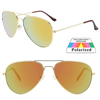 Fako Fashion - Pilotenbril - Polariserend - Polarized - Piloot Zonnebril - Heren Zonnebril - Dames Zonnebril - Goud - Rood
