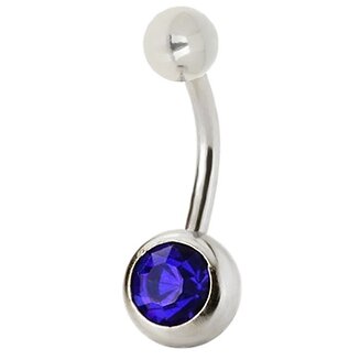 Fako Bijoux - Navelpiercing - Classic - Kristal - Donkerblauw