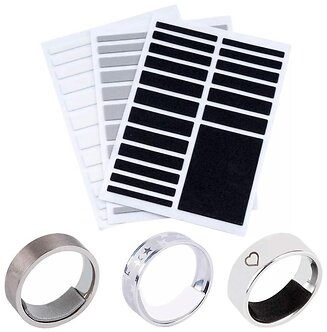 Fako Bijoux - Ringverkleiner EVA Foam Strips Set - Ring Verkleiner - Zelfklevende Foam Strips - 3 Vellen - 57 Stuks - Zwart, Wit & Grijs