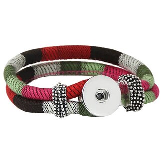 Fako Bijoux - Armband Voor Click Buttons - Inka - Groen/Rood