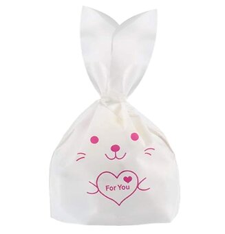Fako Bijoux - Uitdeelzakjes 13x22cm - 50 Stuks - Traktatie Zakjes Voor Uitdeelcadeautjes - Uitdeelzakjes Kinderfeestje - Verjaardag - Pasen -  Konijn - For You