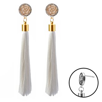 Fako Bijoux - Oorbellen - Kwast - Roos Strass - Wit
