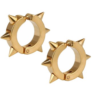 Fako Bijoux - Oorbellen - Oorringen - Stainless Steel - Fake - Spike - Goudkleurig
