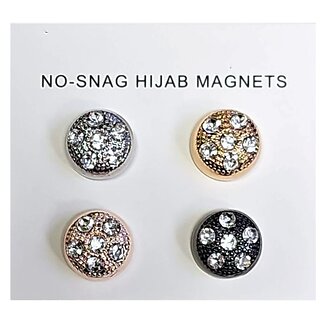 Fako Bijoux - 4x Magnetische Broche Kristal - Hoofddoek Magneet - Sjaal - Hijab - Abaya - 12mm - Set 4 Stuks – Shiny