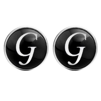 Fako Bijoux - Manchetknopen - Rond - Ø 18mm - Alfabet - Letter G