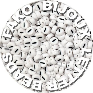 Fako Bijoux - Letterkralen I - Letter Beads - Alfabet Kralen - Klinkers - Sieraden Maken - 250 Stuks - Wit