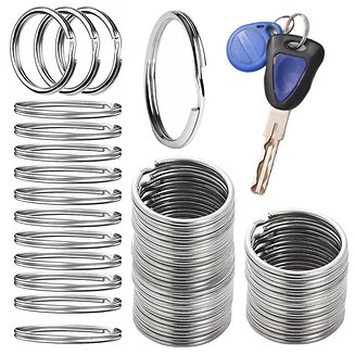 Fako Bijoux - Sleutelring - 25mm - 1.5mm - Sleutelringen - RVS - Staal - Classic - Zilver - 50 Stuks