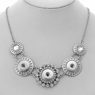 Fako Bijoux - Ketting Voor Click Buttons - Exclusive - Zilverkleurig