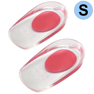 Fako Bijoux - 3D Soft Gel Hielspoor Zooltjes - Maat 35-39 - Hielbeschermer - Hielspoor Gelhak - Hiel Zooltjes - Inlegzool Cups - Maat S - Rood