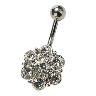 Fako Bijoux - Navelpiercing - Bloem - Wit