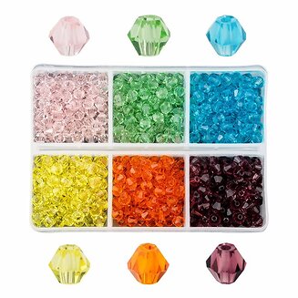 Fako Bijoux - DIY Kralen Set - Glas Kralen Facet Geslepen - Sieraden Maken - 4mm - 600 Stuks - Macaron
