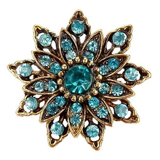 Fako Bijoux - Broche - Ster Bloem Retro - 32x32mm - Blauw