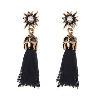 Fako Bijoux - Oorbellen - Kwastjes - Ster Kristal - Zwart