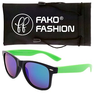 Fako Fashion - Zonnebril - Duo Tone - Zwart/Groen