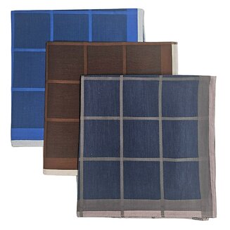 Fako Fashion - Heren Zakdoeken - Zakdoek - 100% Katoen - 40x40cm - Serie 15 - 3 Stuks