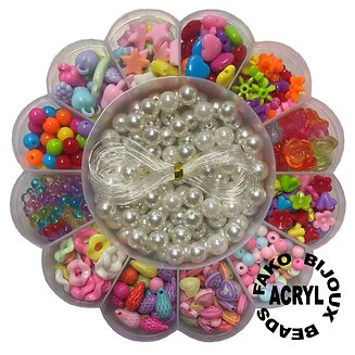Fako Bijoux - Kralen Set - Acryl - Sieraden Maken - Serie 9 - Bloem - 350 Stuks