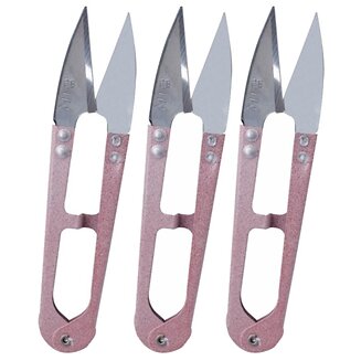 Fako Bijoux - Sieraden Schaartje - Schaar Voor Sieraden Maken - Naaidoos Schaartje - Kruidenschaar - Stofschaar - Bloemensnijder - Bonsai Schaar  - 10.5cm - 3 Stuks - Roze