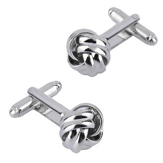Fako Bijoux - Manchetknopen - Gevlochten Knoop - Ø 14mm - Zilverkleurig