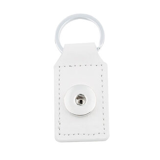 Fako Bijoux - Sleutelhanger Voor Click Buttons - Leder Tag Wit