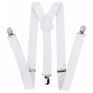 Fako Fashion - Bretels - Effen - 100cm - Wit