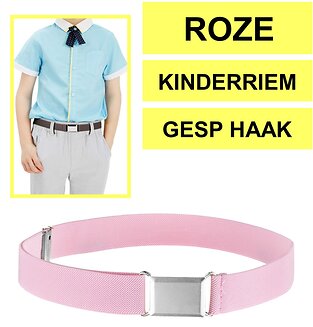 Fako Fashion - Kinderriem Elastisch Gesp - Elastische Riem Voor Kinderen - Rekbare Riem - Broekriem - Stretch Riem - Roze