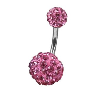 Fako Bijoux - Navelpiercing - Disco Dots Duo - 8mm - Roze