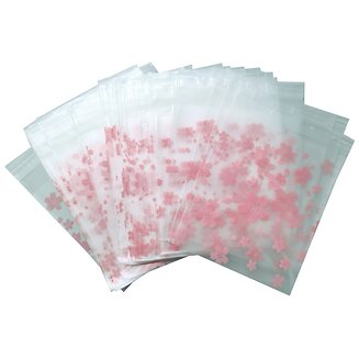 Fako Bijoux - 100x Uitdeelzakjes - Cellofaan Plastic Traktatie Kado Zakjes - Snoepzakjes - Bloemen - 10x10cm