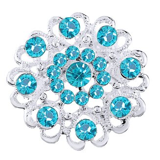 Fako Bijoux - Broche - Bloem Kristal - 32x32mm - Turquoise