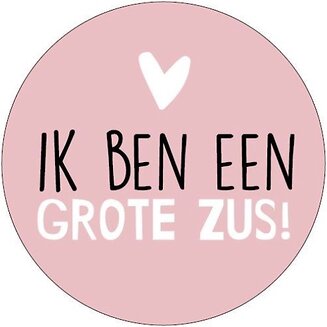 10x Sticker Ik Ben Een Grote Zus - Roze - Babyshower - Zwangerschap - Geboorte - Meisje - Dochter - Kraamfeest - Sluitsticker - Feeststicker - Sticker - Trakteren - 40mm - 10 Stuks