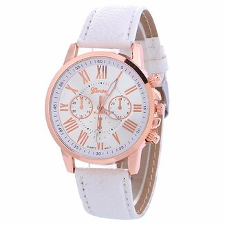 Fako - Horloge - Geneva - Roman - Metal - Wit