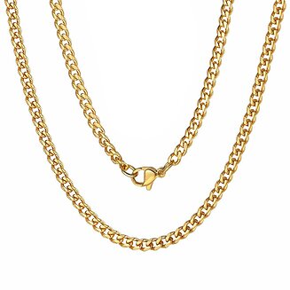 Fako Bijoux - Schakelketting Staal - RVS - Gourmette - Cuban Link - 5mm - 50cm - Goudkleurig