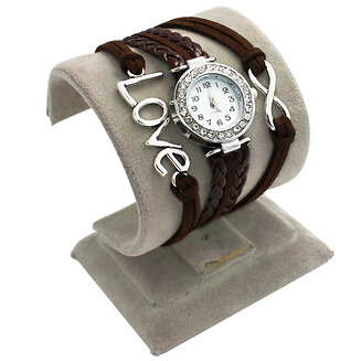 Fako - Armband Horloge - Multi Infinity Love - Bruin
