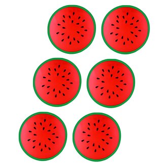 Fako Bijoux - Fruitige Siliconen Onderzetters -  Fruit Collectie - 6 Stuks - 9cm - Watermeloen