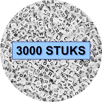 Fako Bijoux - Letterkralen Vierkant Bulk - Letter Beads - Alfabet Kralen - Sieraden Maken - 3000 Stuks - Wit