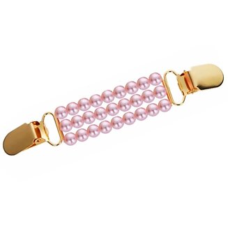 Fako Bijoux - Vestsluiting - Vestclip - Roze Parels - Goudkleurig