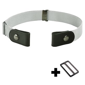 Fako Fashion - Riem Zonder Gesp - Gespvrije Riem - Elastische riem - Rekbare Riem - Broekriem Zonder Gesp - Stretch Riem - Zwangerschapsriem - Wit